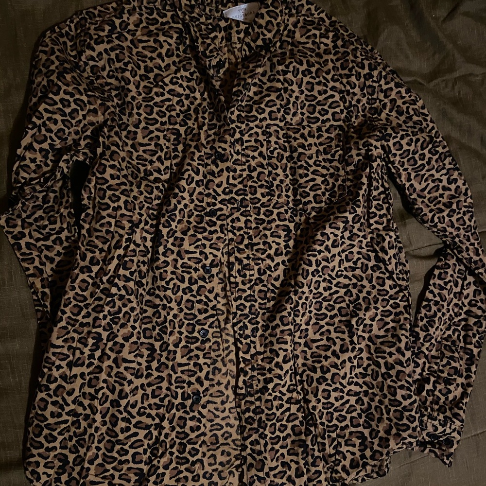 Cheetah Print Button Up Shirt